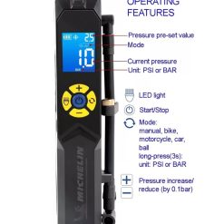 Máy Bơm Lốp Mini Cao Cấp MICHELIN 3321 Tự Động Ngắt, Dùng Pin Bơm Xe Đạp, Xe Máy, Ô Tô