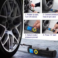 Máy Bơm Lốp Mini Cao Cấp MICHELIN 3321 Tự Động Ngắt, Dùng Pin Bơm Xe Đạp, Xe Máy, Ô Tô