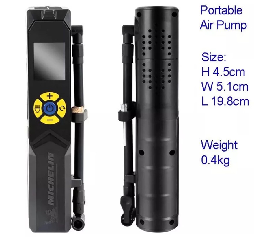 Máy Bơm Lốp Mini Cao Cấp MICHELIN 3321 Tự Động Ngắt, Dùng Pin Bơm Xe Đạp, Xe Máy, Ô Tô