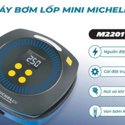 Máy Bơm Lốp Mini Michelin M2201 – 12V Tự Động Ngắt, Đèn LED Chiếu Sáng, Hơi Mạnh