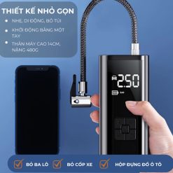 Máy Bơm Lốp Ô Tô DELAX BXO02 – Tích Điện, Đồng Hồ Điện Tử, Đèn LED Chiếu Sáng, Hiển Thị Áp Suất