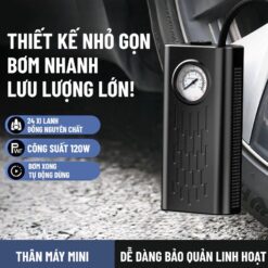 Máy Bơm Lốp Ô Tô Mini 12V Điện Tử Hiển Thị Kỹ Thuật Số – Bơm Nhanh, Chính Xác Cao