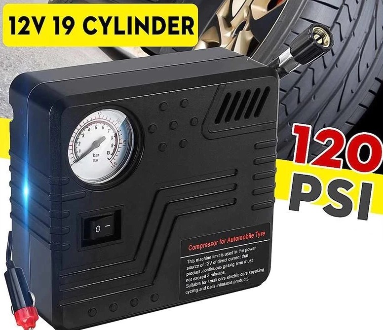 Máy Bơm Lốp Ô Tô Mini 12V Siêu Mạnh Nội Địa Nhật Bản, Bơm Xe Máy, Xe Đạp, Ô Tô 4–16 Chỗ