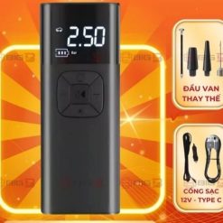 Máy Bơm Lốp Ô Tô Mini Cầm Tay Màn Hình Điện Tử, Tự Ngắt, Sạc Dự Phòng 6000mAh Công Suất Mạnh