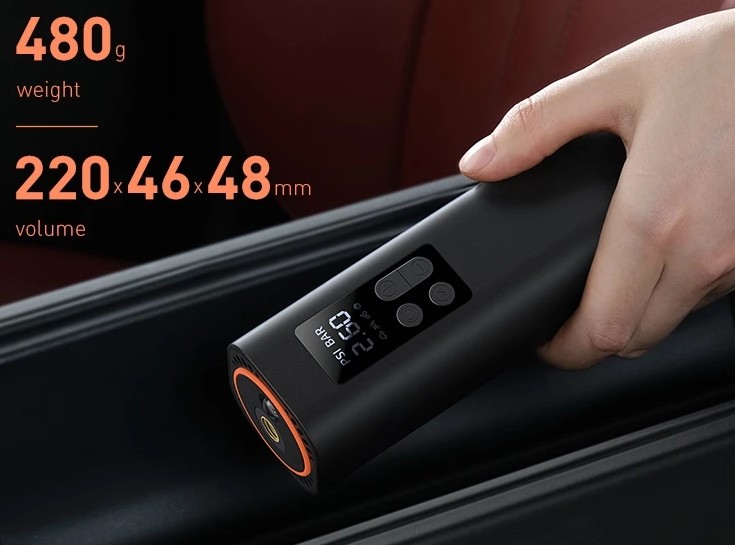 Máy Bơm Lốp Ô Tô Tự Động Baseus, Máy Nén Khí Mini Di Động Dùng Cho Xe Hơi, Xe Máy, Xe Đạp