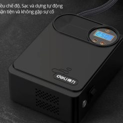 Máy Bơm Lốp Ô Tô Tự Động Deli 80W – Bơm Xe Máy, Xe Đạp, Bóng