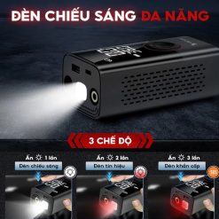 Máy Bơm Lốp Xe Máy & Ô Tô Medicar Pin 6.000mAh, Máy Mini Nhỏ Gọn, Tự Ngắt Thông Minh Theo Áp Suất