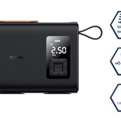 Máy Bơm Lốp Xe Ô Tô Baseus BS-CG007 Pin 6000mAh – Xi Lanh Kép, Không Dây, Mạnh Mẽ