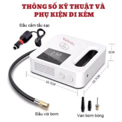 Máy Bơm Lốp Xe Ô Tô Điện Tử TOYOTA – Bơm Thông Minh, Tự Ngắt, Màn Hình LCD Cao Cấp