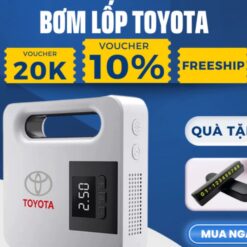 Máy Bơm Lốp Xe Ô Tô Điện Tử TOYOTA – Bơm Thông Minh, Tự Ngắt, Màn Hình LCD Cao Cấp