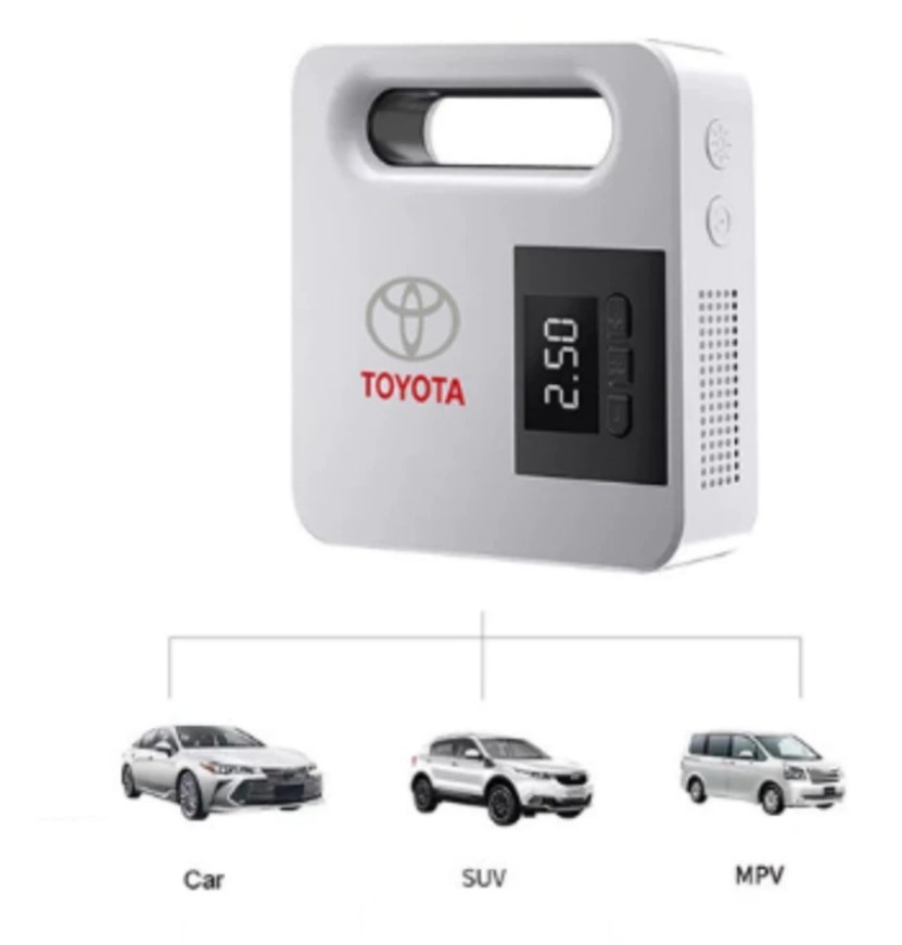 Máy Bơm Lốp Xe Ô Tô Điện Tử TOYOTA – Bơm Thông Minh, Tự Ngắt, Màn Hình LCD Cao Cấp