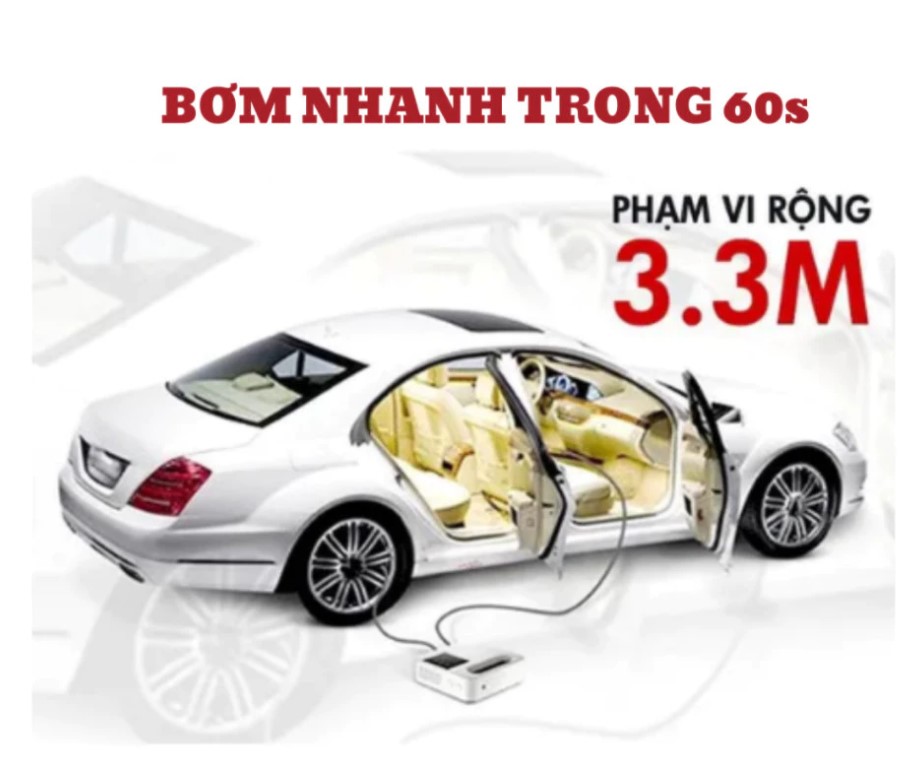 Máy Bơm Lốp Xe Ô Tô Điện Tử TOYOTA – Bơm Thông Minh, Tự Ngắt, Màn Hình LCD Cao Cấp