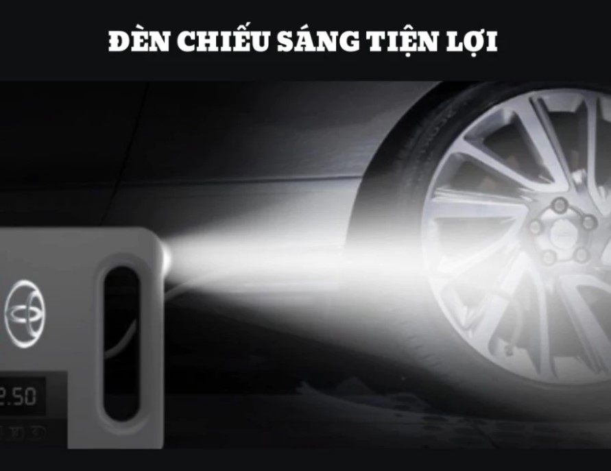 Máy Bơm Lốp Xe Ô Tô Điện Tử TOYOTA – Bơm Thông Minh, Tự Ngắt, Màn Hình LCD Cao Cấp