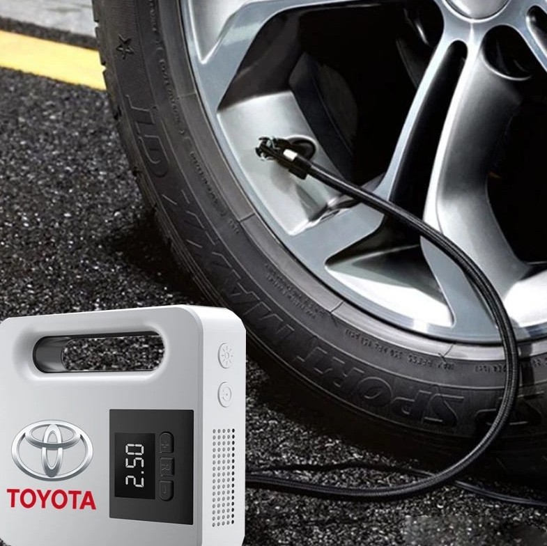 Máy Bơm Lốp Xe Ô Tô Điện Tử TOYOTA Cao Cấp, Tự Ngắt Thông Minh, Màn Hình LCD, Bơm Nhanh 300 PSI