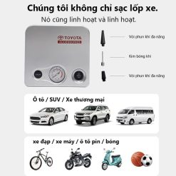 Máy Bơm Lốp Xe Ô Tô Điện Tử TOYOTA Cao Cấp, Tự Ngắt Thông Minh, Màn Hình LCD, Bơm Nhanh 300 PSI