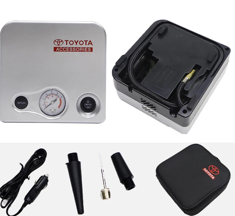 Máy Bơm Lốp Xe Ô Tô Điện Tử TOYOTA Cao Cấp, Tự Ngắt Thông Minh, Màn Hình LCD, Bơm Nhanh 300 PSI