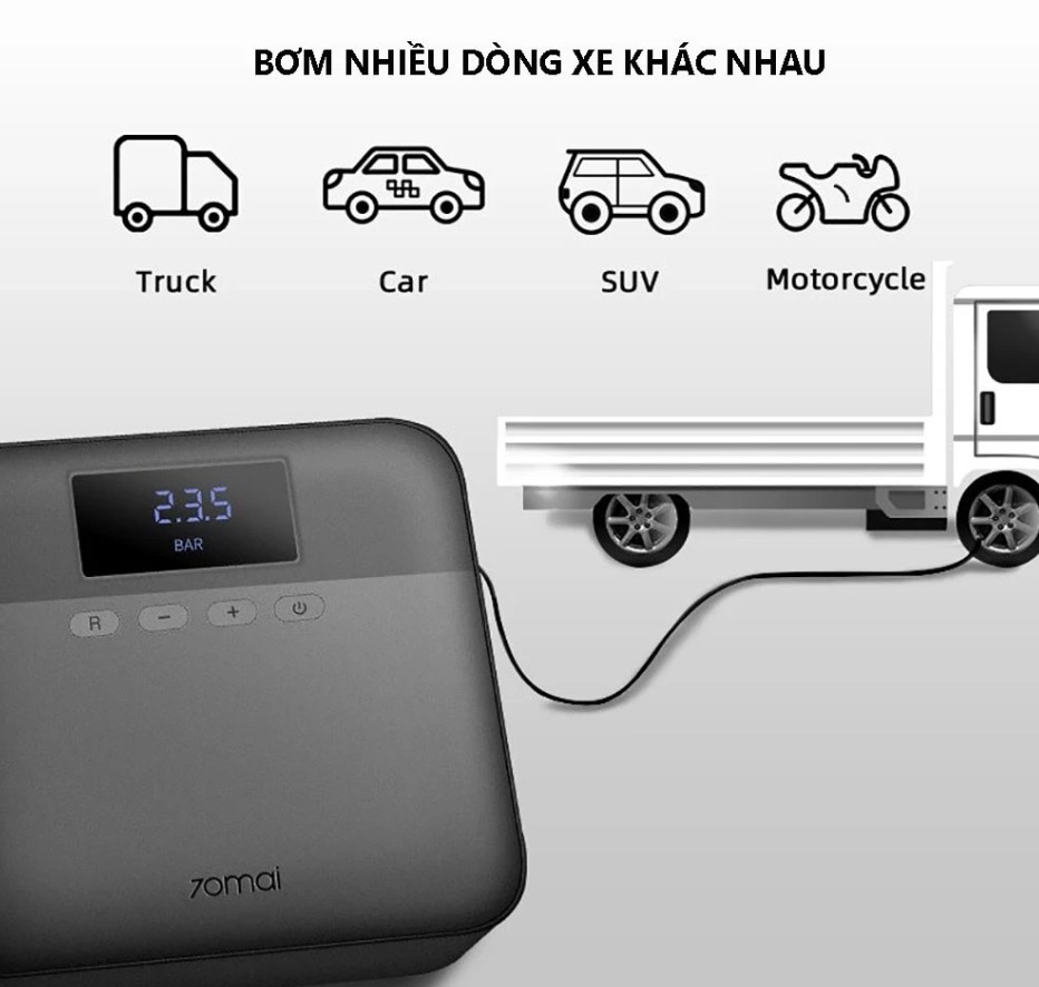 Máy bơm lốp xe ô tô mini tự động 70mai Midrive TP03 – Nhỏ gọn, mạnh mẽ, tiện lợi mọi lúc