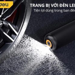 Máy bơm lốp xe ô tô, xe máy tự động Deli 120W – Bơm nhanh 30L/phút