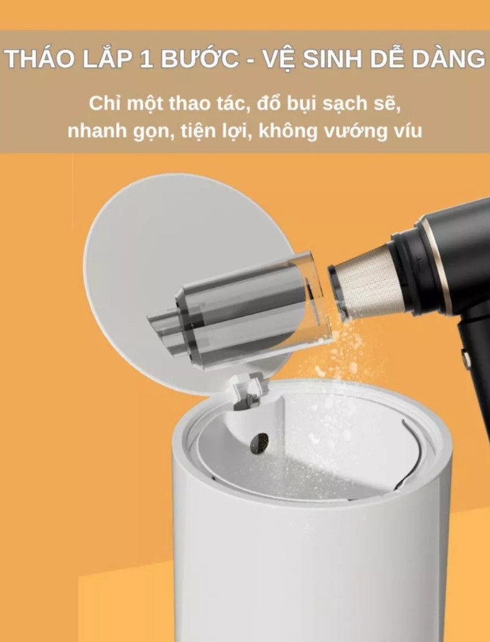 Máy Hút Bụi Xe Ô Tô Dodoto – Hút Bụi Cầm Tay Không Dây Công Suất Lớn 25.000 Pa