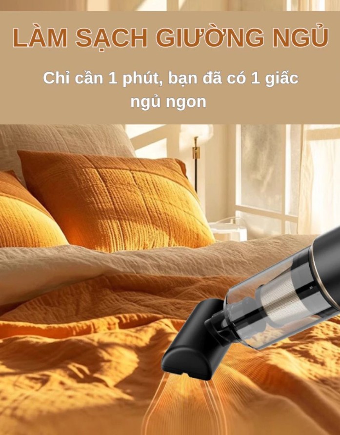 Máy Hút Bụi Xe Ô Tô Dodoto – Hút Bụi Cầm Tay Không Dây Công Suất Lớn 25.000 Pa