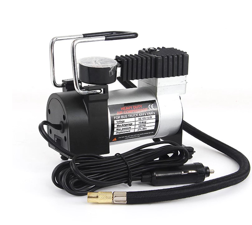 Máy Nén Khí Mini 12V Bơm Hơi Lốp Xe Máy, Xe Đạp Điện & Ô Tô
