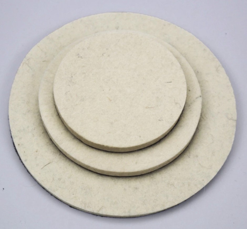 Miếng Pad Nỉ Đánh Bóng Kính & Inox Tự Dính – Size 4, 5, 7 Inch (Đen-Trắng hoặc Trắng-Trắng)