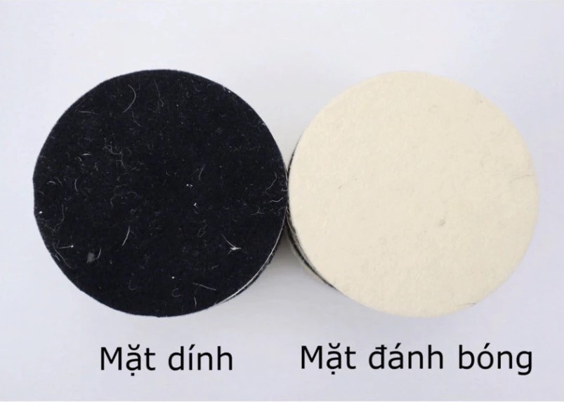 Miếng Pad Nỉ Đánh Bóng Kính & Inox Tự Dính – Size 4, 5, 7 Inch (Đen-Trắng hoặc Trắng-Trắng)