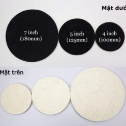 Miếng Pad Nỉ Đánh Bóng Kính & Inox Tự Dính – Size 4, 5, 7 Inch (Đen-Trắng hoặc Trắng-Trắng)
