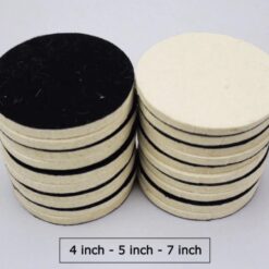 Miếng Pad Nỉ Đánh Bóng Kính & Inox Tự Dính – Size 4, 5, 7 Inch (Đen-Trắng hoặc Trắng-Trắng)