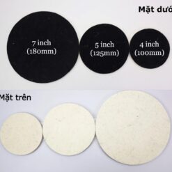 Miếng Phớt Pad Nỉ Đánh Bóng Kính – Inox – Xe Ô Tô, Tự Dính, Size 3 - 4 - 5 - 7 inch