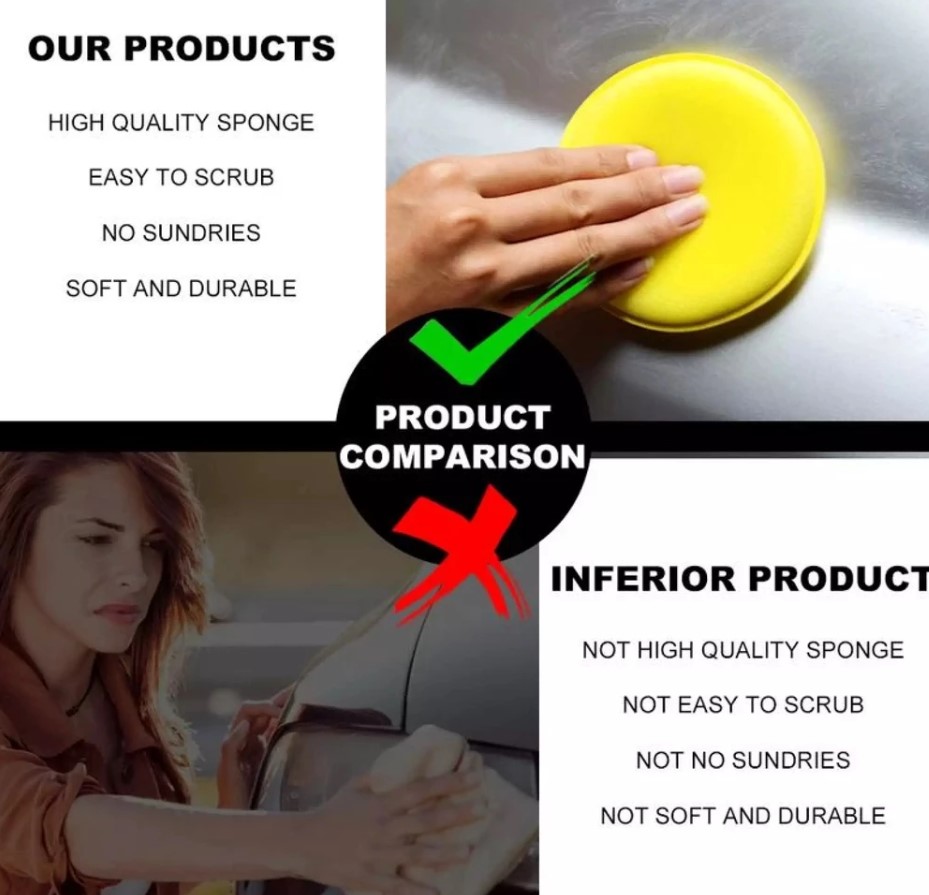 Mút Xốp, Bọt Biển Đánh Bóng Sơn Xe Ô Tô, Xe Máy Cao Cấp Hình Tròn, Đường Kính 10cm