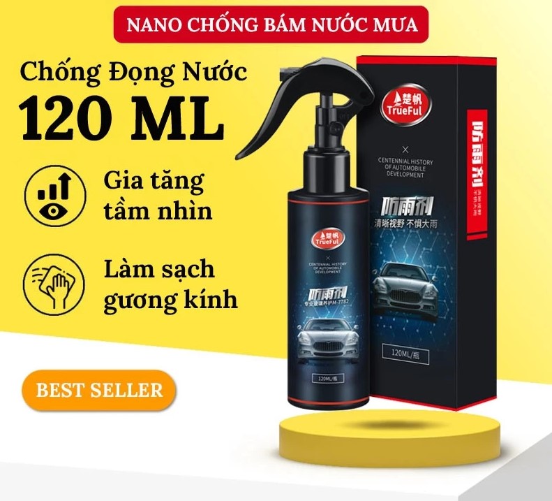 Nano Phủ Kính Chống Bám Nước Mưa Thương Hiệu TrueFul 120ML