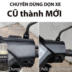 Nano phục hồi nhựa nhám 50ml chai lớn, dung dịch làm mới và dưỡng nhựa đen ô tô, xe máy cũ