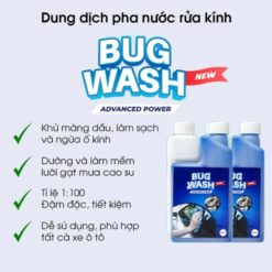 Nước Pha Rửa Kính Ô Tô Chuyên Dụng Đậm Đặc BUG WASH 1L – Pha Được 100 Lít Nước Rửa Kính