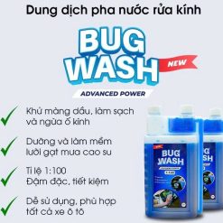 Nước Pha Rửa Kính Ô Tô Đậm Đặc BUG WASH – Chai 1 Lít (Tỷ Lệ 1:100 – Pha Được 100 Lít Nước Rửa Kính)