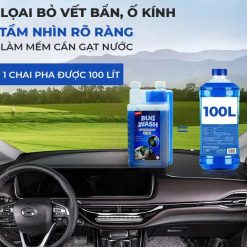 Nước Pha Rửa Kính Ô Tô Đậm Đặc BUG WASH – Chai 1 Lít (Tỷ Lệ 1:100 – Pha Được 100 Lít Nước Rửa Kính)