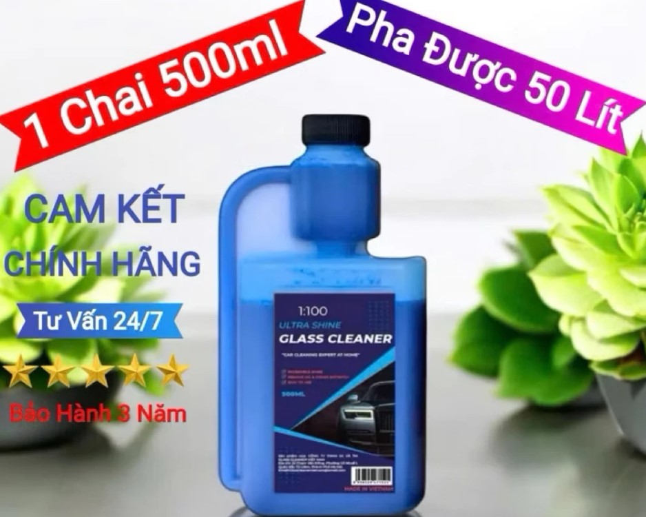 Nước Rửa Kính Lái Ô Tô Glass Cleaner 500ml Chống Bám Nước, An Toàn Cho Mọi Hành Trình