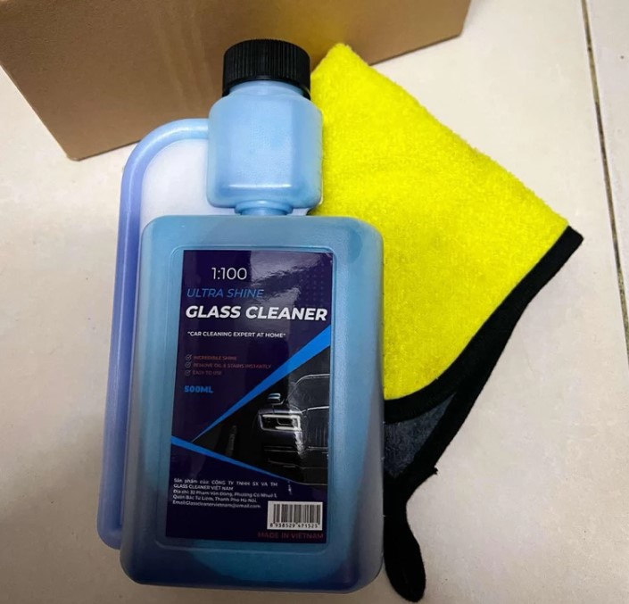 Nước Rửa Kính Lái Ô Tô Glass Cleaner 500ml Chống Bám Nước, An Toàn Cho Mọi Hành Trình