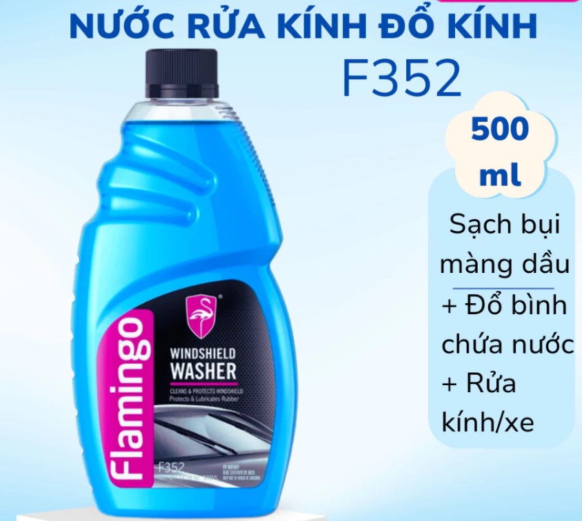 Nước Rửa Kính Nước Đổ Kính Xe Ô Tô Flamingo Tăng Tuổi Thọ Của Kính Gạt Mưa Xe