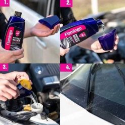 Nước Rửa Kính Nước Đổ Kính Xe Ô Tô Flamingo Tăng Tuổi Thọ Của Kính Gạt Mưa Xe