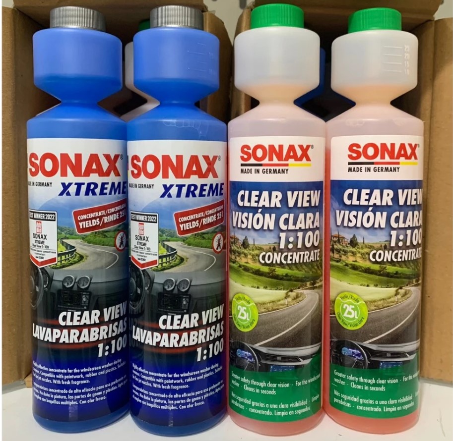 Nước Rửa Kính Ô Tô Cao Cấp SONAX Xtreme ClearView – Làm Sạch Nano, Bảo Vệ Kính Xe & Cao Su Gạt (250ml)