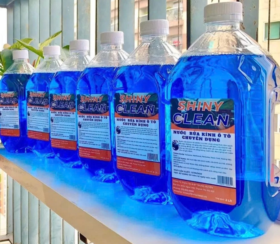 Nước Rửa Kính Ô Tô Chuyên Dụng SHINY CLEAN Đổ Trực Tiếp, Không Cần Pha, Làm Sạch Bảo Vệ Kính