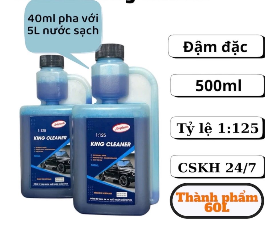 Nước Rửa Kính Ô Tô Đậm Đặc AriPlush 1:125 Chai 500ml - Làm Sạch Vết Ố, Tẩy Màng Dầu, Dưỡng Mềm Lưỡi Gạt Mưa