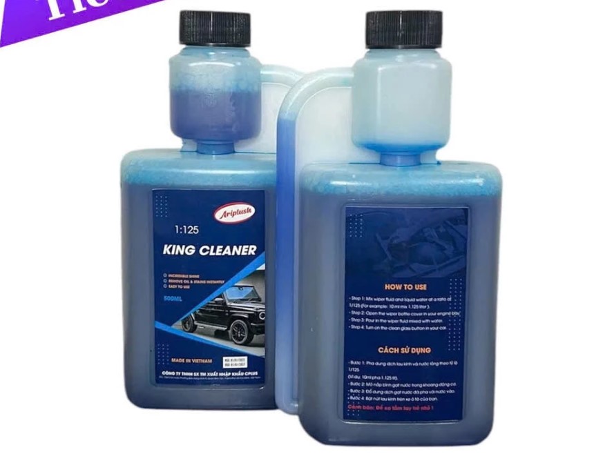 Nước Rửa Kính Ô Tô Đậm Đặc AriPlush 1:125 Chai 500ml - Làm Sạch Vết Ố, Tẩy Màng Dầu, Dưỡng Mềm Lưỡi Gạt Mưa