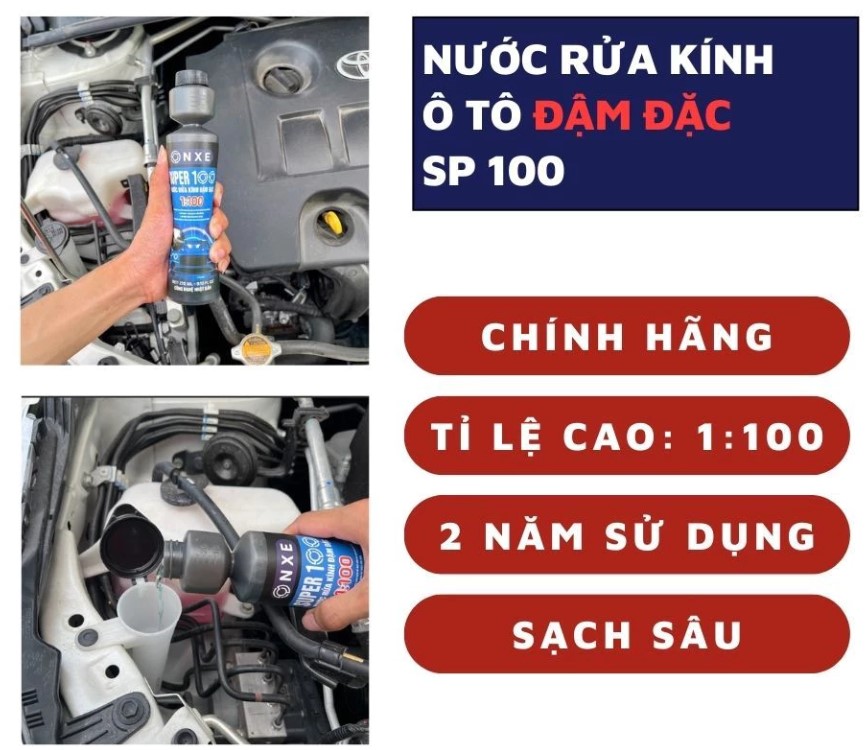 Nước rửa kính ô tô đậm đặc Onxe SP100 làm sạch, tẩy cặn canxi và bảo vệ bề mặt kính xe