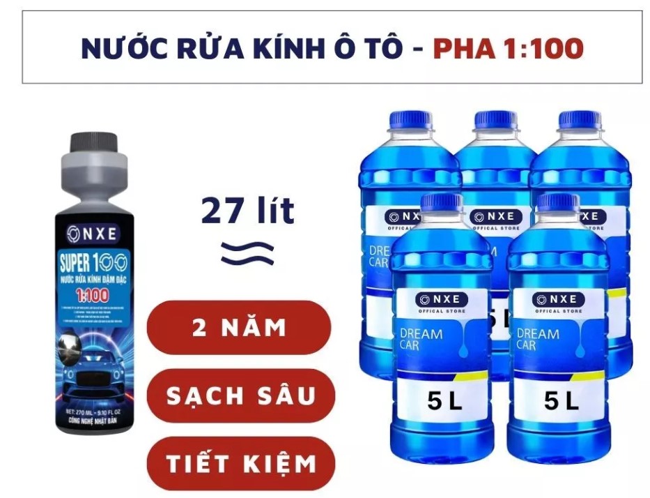 Nước rửa kính ô tô đậm đặc Onxe SP100 làm sạch, tẩy cặn canxi và bảo vệ bề mặt kính xe