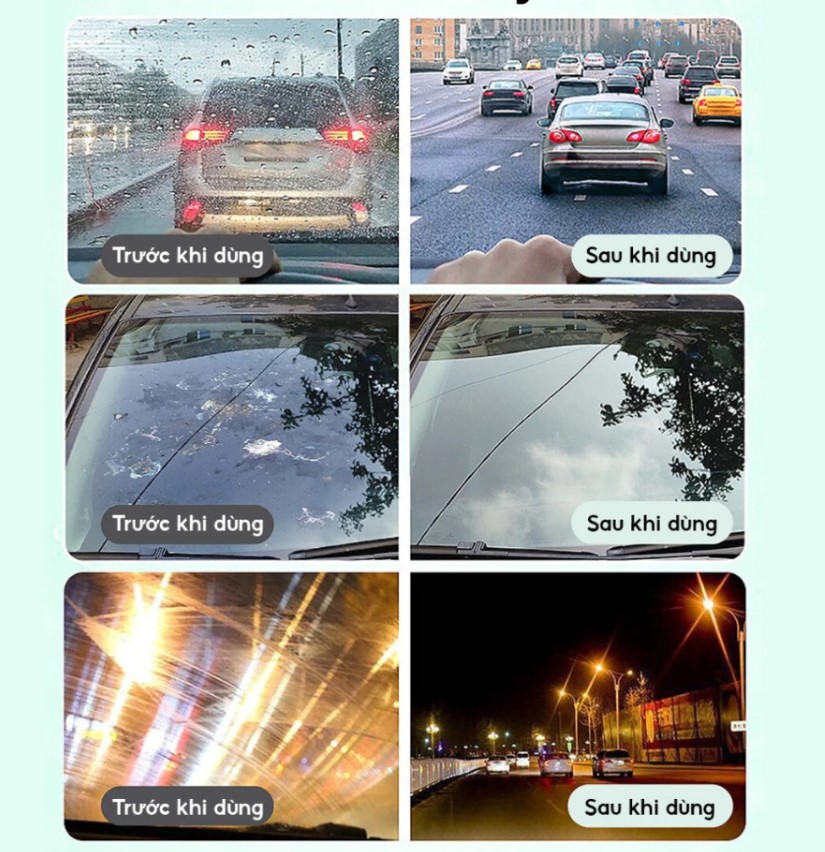 Nước Rửa Kính Ô Tô Đậm Đặc Tỉ Lệ 1:100 Chai 270ml Pha Được 27 Lít Nước, Không Hại Cao Su, Kính Trong