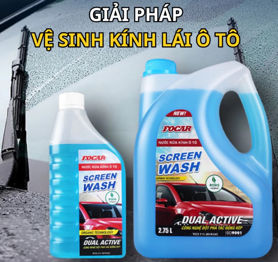 Nước Rửa Kính Ô Tô FOCAR – Làm Sạch Cực Sâu, Chống Mờ, Bảo Vệ Kính Xe Chuẩn ROHS