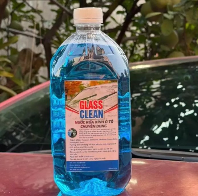 Nước Rửa Kính Ô Tô GLASS CLEAN Thùng 6 Can, Không Cặn, Bảo Vệ Cần Gạt Mưa Xe