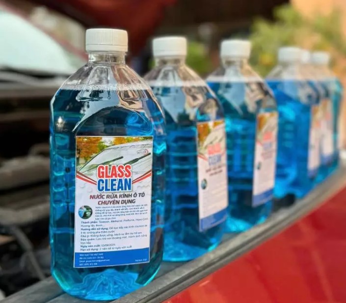 Nước Rửa Kính Ô Tô GLASS CLEAN Thùng 6 Can, Không Cặn, Bảo Vệ Cần Gạt Mưa Xe